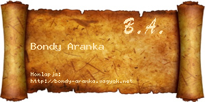 Bondy Aranka névjegykártya