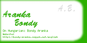 aranka bondy business card